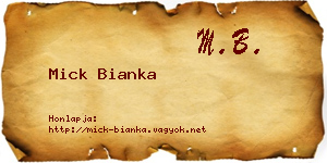 Mick Bianka névjegykártya