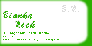 bianka mick business card